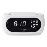Adler AD 1186W alarm clock Digital alarm clock Black White