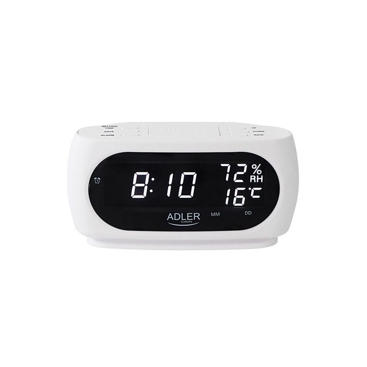 Adler AD 1186W alarm clock Digital alarm clock Black White