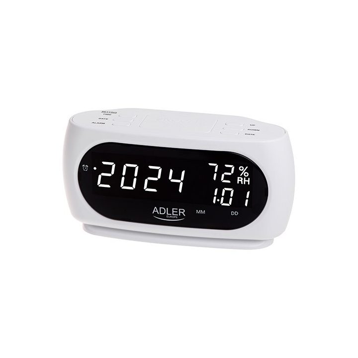 Adler AD 1186W alarm clock Digital alarm clock Black White