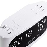 Adler AD 1186W alarm clock Digital alarm clock Black White