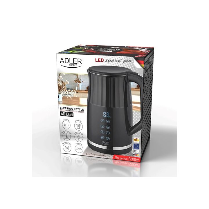 Adler AD 1350 1.7L temperature-controlled LED electric kettle Black