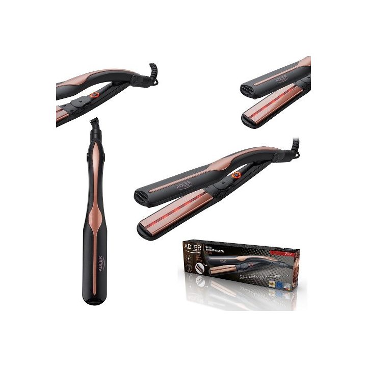 Adler AD 2318 hair styling tool Straightening iron Warm Black Coral 120 W