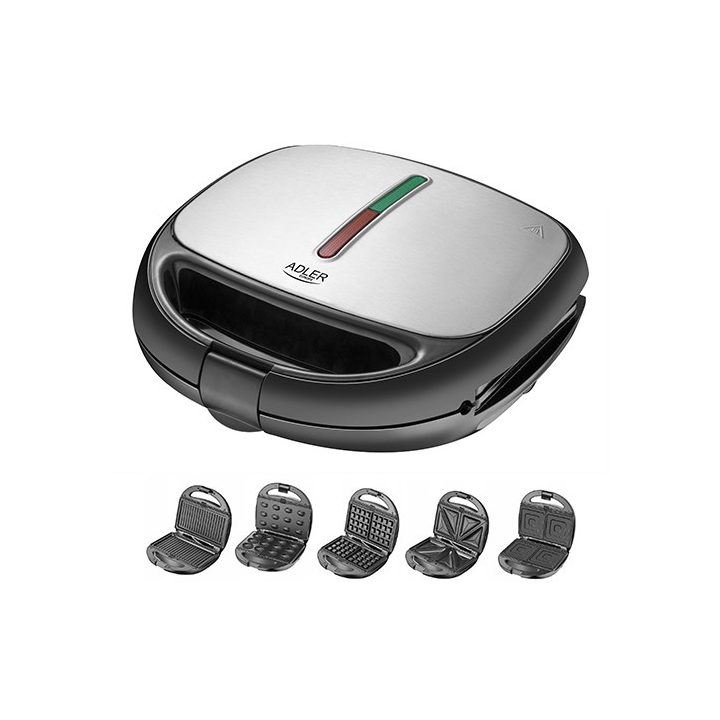 Adler AD 3040 sandwich maker 1200 W Black Grey