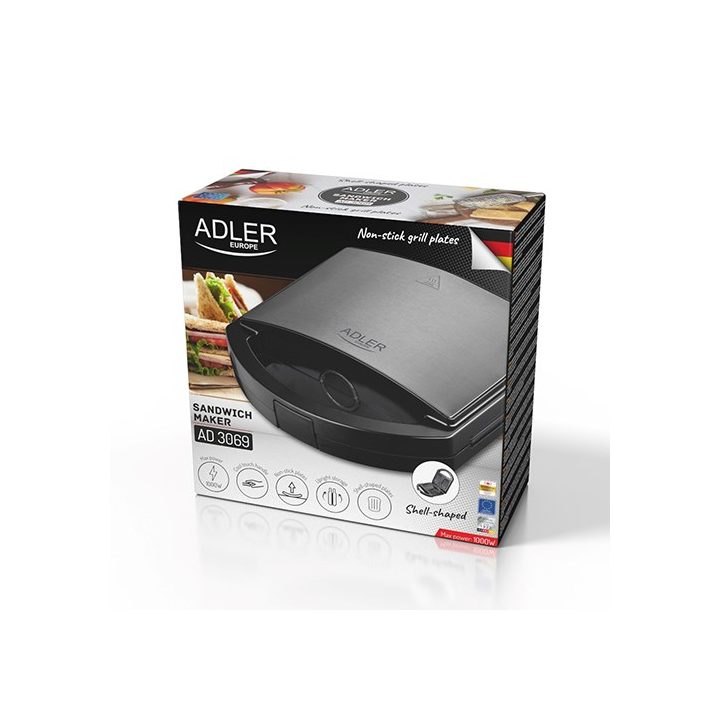 Adler AD 3069 Sandwich toaster Black