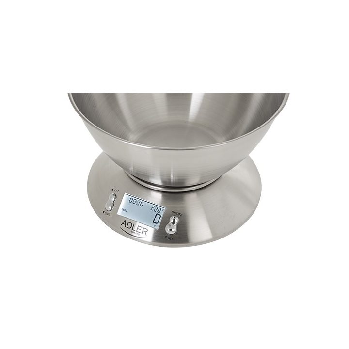 Adler AD 3134 Electronic kitchen scale Stainless steel Round