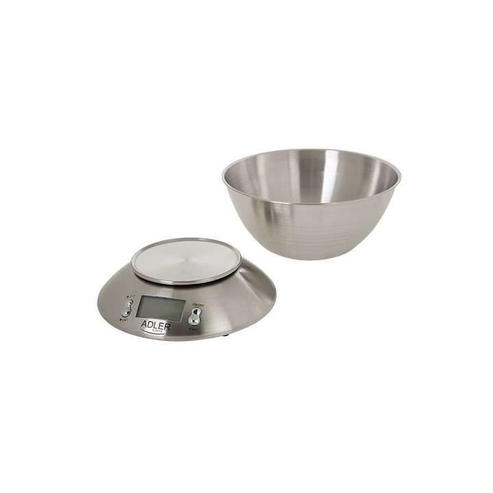 Adler AD 3134 Electronic kitchen scale Stainless steel Round