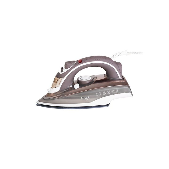 Adler AD 5030 iron Steam iron Ceramic soleplate 3000 W Brown Grey White