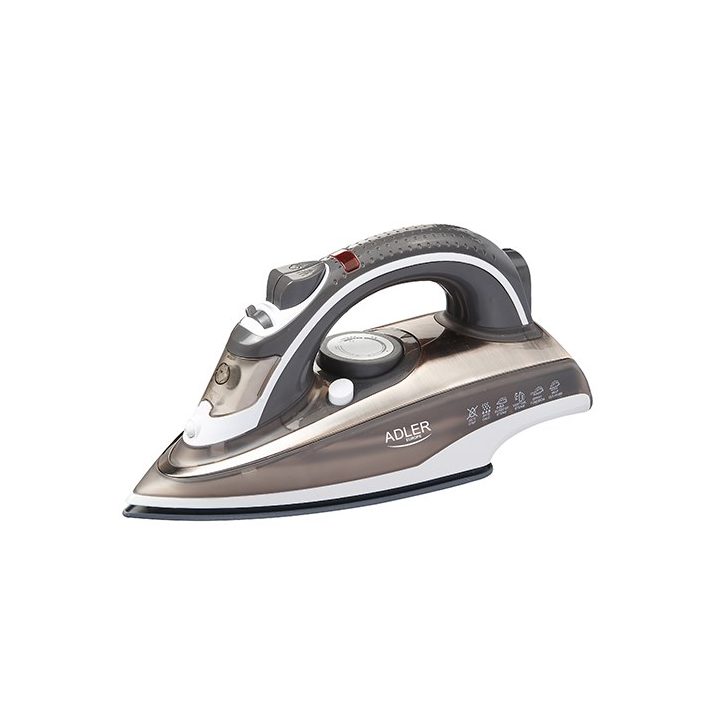 Adler AD 5030 iron Steam iron Ceramic soleplate 3000 W Brown Grey White