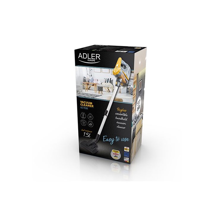 Adler AD 7036 handheld vacuum Bagless Black Bronze Grey Orange Transparent