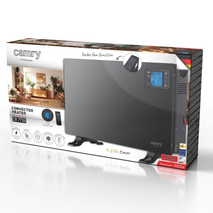 Camry | Convection Fan Heater with Remote Control | CR 7739 | Convection Heater | 2000 W | Number of power levels 3 | Suitable f
