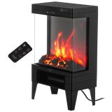 Electric fireplace ADLER AD 7755 2 heat settings: 1000W / 2000W | 3D flame effect | Thermostat Black