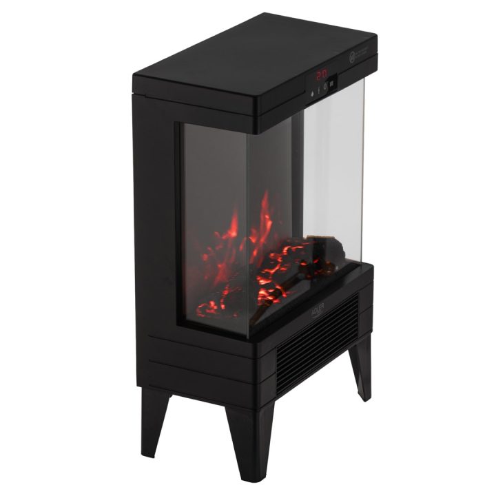 Electric fireplace ADLER AD 7755 2 heat settings: 1000W / 2000W | 3D flame effect | Thermostat Black