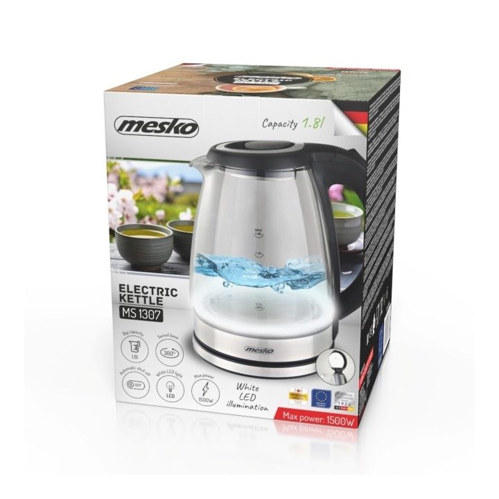 Mesko MS 1307 Glass Electric Kettle 1.8 L