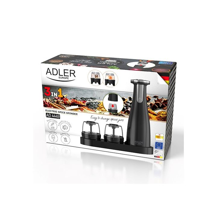 Spice mill set Adler AD 4449B Black