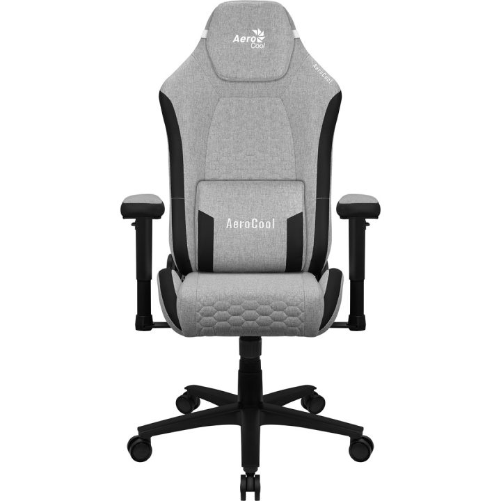 Aerocool CROWNASHGR Ergonomic Gaming Chair Adjustable Cushions AeroWeave Technology Grey