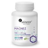 ALINESS Organic Magnesium TRIO 120 mg with B6 (P-5-P) – dietary supplement – 100 capsules