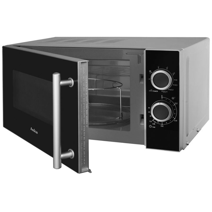 Amica AMGF20M1GS microwave Countertop Grill microwave 20 L 700 W Black Silver