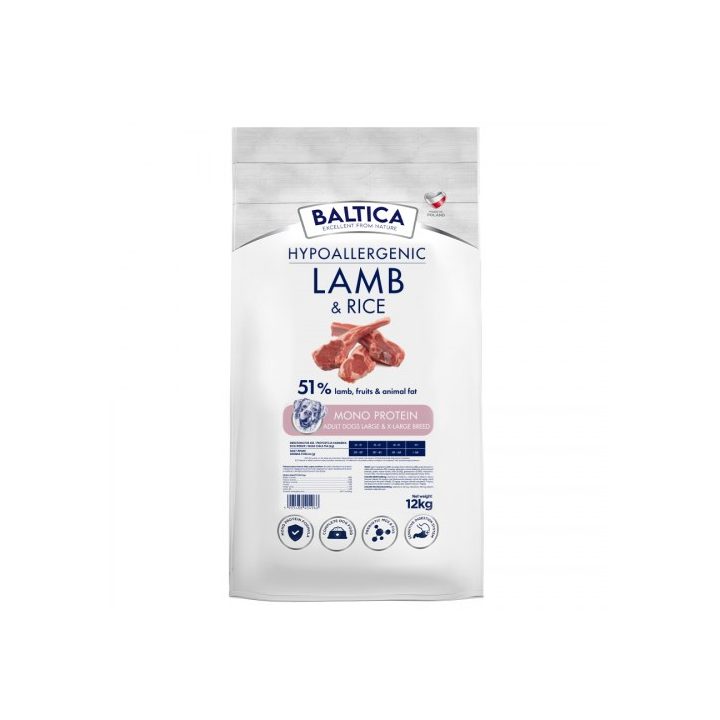 BALTICA Nutraceutic Hypoallergenic L/XL Lamb with rice - dry dog food - 12kg