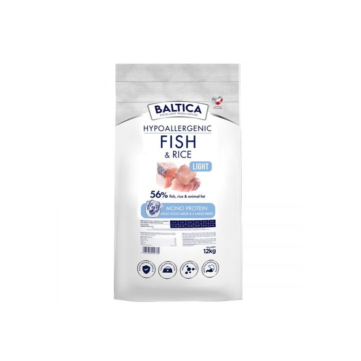 BALTICA Nutraceutic Hypoallergenic Light L/XL Fish with rice - dry dog food - 12kg