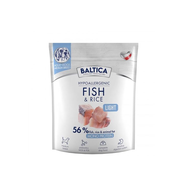 BALTICA Nutraceutic Hypoallergenic Light M Fish with rice - dry dog food - 1kg