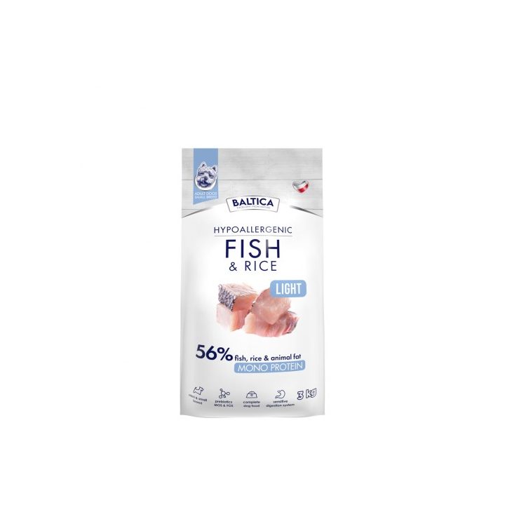 BALTICA Nutraceutic Hypoallergenic Light S Fish with rice - dry dog food - 3kg