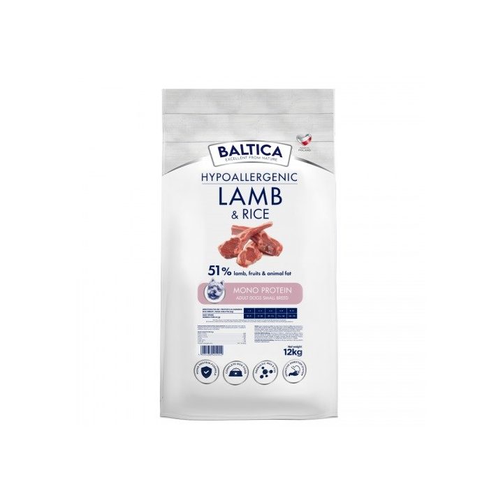 BALTICA Nutraceutic Hypoallergenic S Lamb with rice - dry dog food - 12kg