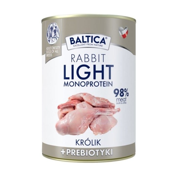 BALTICA Nutraceutic Monoprotein Light Rabbit with prebiotics - wet dog food - 400g