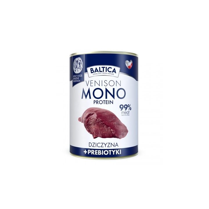 BALTICA Nutraceutic Monoprotein Venison with prebiotics - wet dog food - 400g