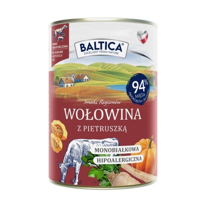 BALTICA Smaki regionów Beef with parsley - wet dog food - 400g