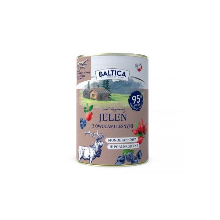 BALTICA Smaki regionów Deer with forest fruits - wet dog food - 400g