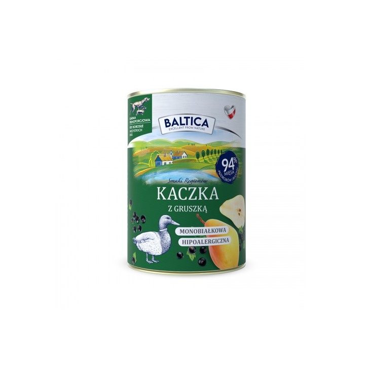 BALTICA Smaki regionów Duck with pear - wet dog food - 400g