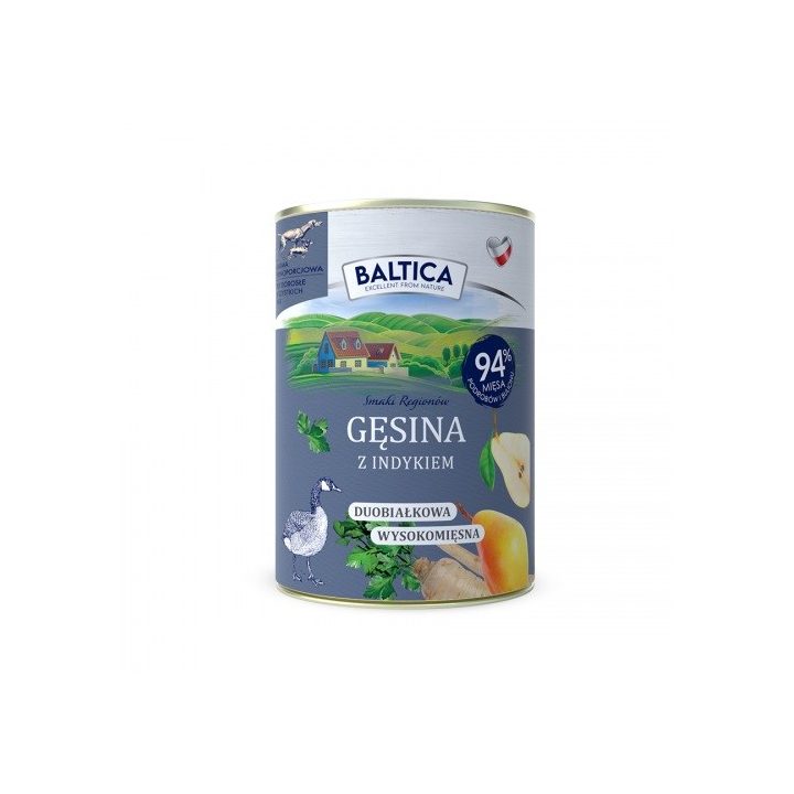 BALTICA Smaki regionów Goose with turkey - wet dog food - 400g