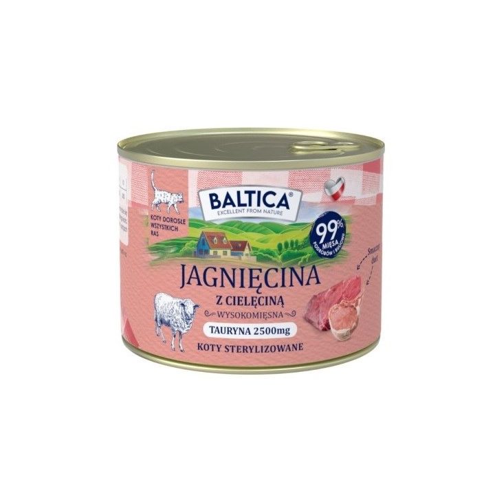 BALTICA Smaki regionów Lamb with veal - wet cat food - 185g