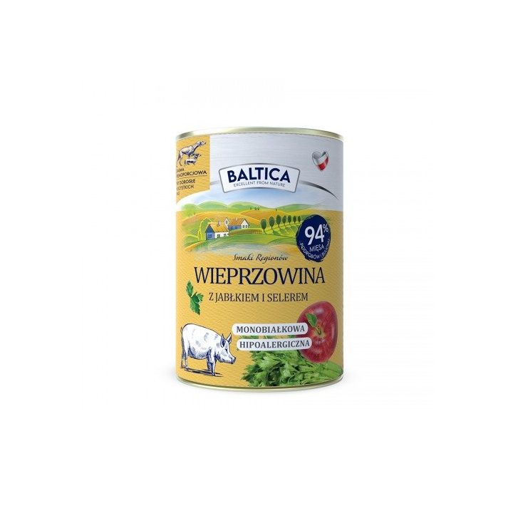 BALTICA Smaki regionów Pork with apple - wet dog food - 400g