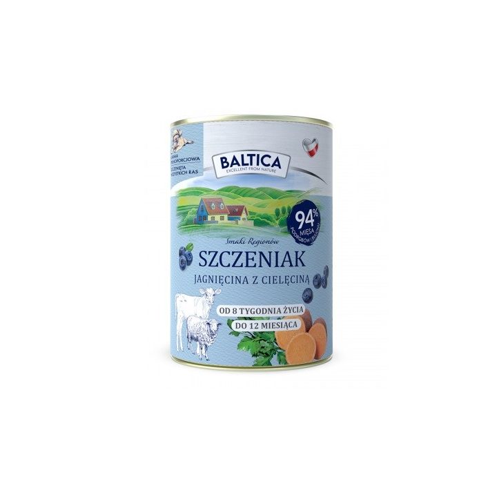 BALTICA Smaki regionów Puppy Lamb with veal - wet dog food - 400g