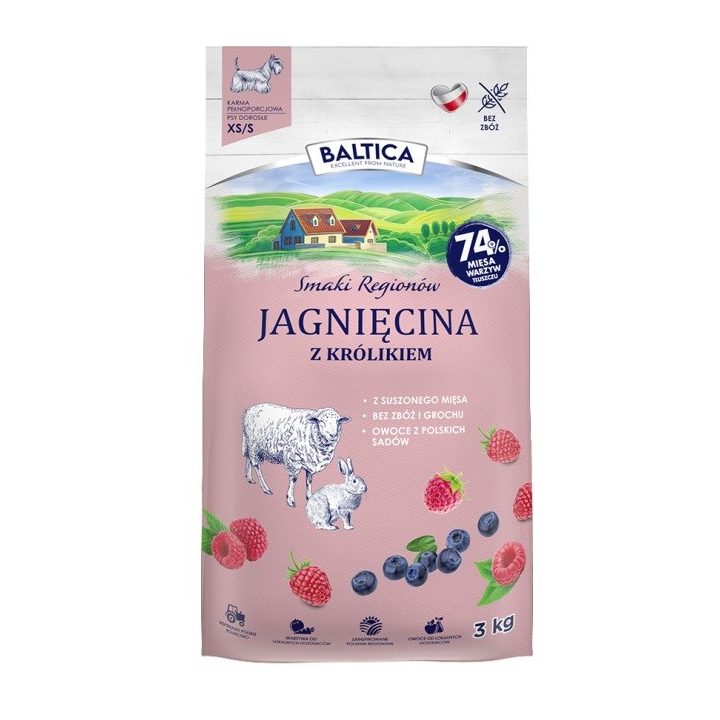BALTICA Smaki regionów Small breeds Lamb with rabbit - dry dog food - 3kg