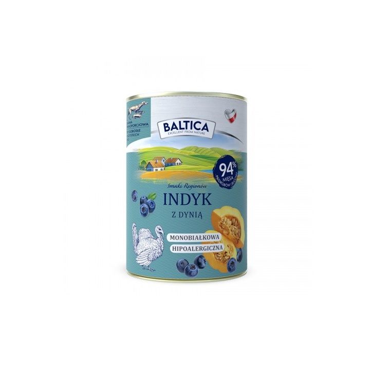 BALTICA Smaki regionów Turkey with pumpkin - wet dog food - 400g