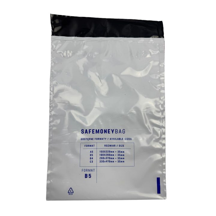 Bestpak SAFEMONEYBAG Safe deposit envelopes white B5 190mmx260mm+35mm 100 pieces