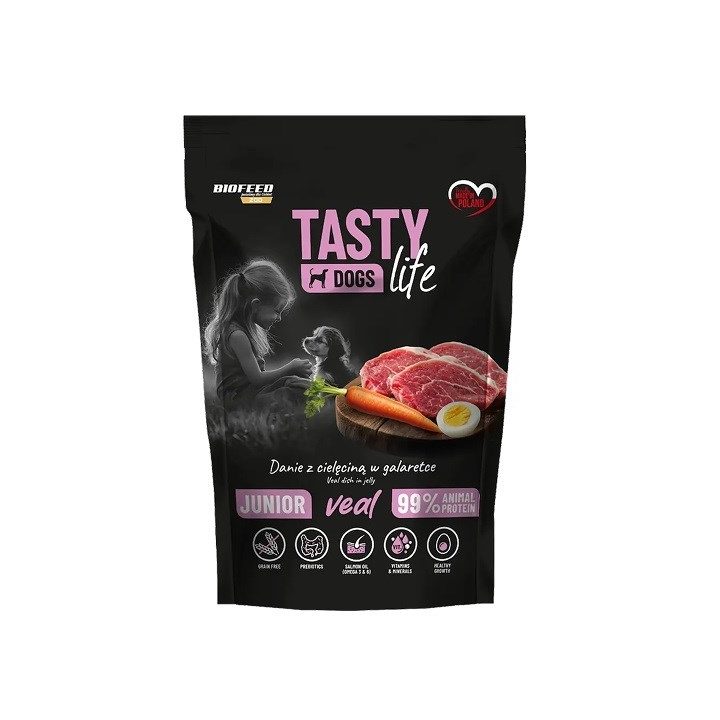 BIOFEED Tasty Dogs Life Junior Veal - wet dog food - 500g