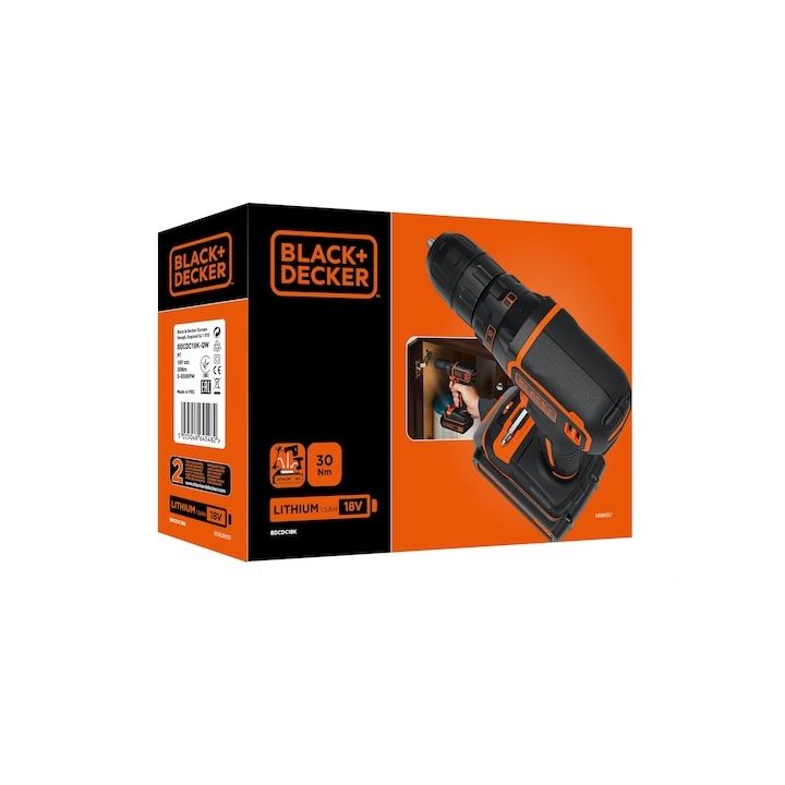 Black & Decker BDCDC18-QW drill 650 RPM Black Orange