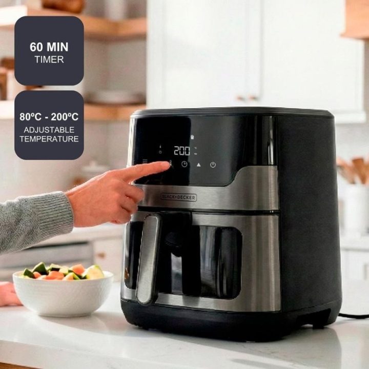 Black+Decker BXAF8001E 1700 W 8 L oil-free deep fryer black
