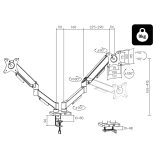 HQ LCD TV mount 17 -32 for desk with double joint