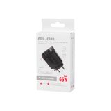 LCD wall charger USB socket + USB-Cx2 PD 65W GAN black wattmeter