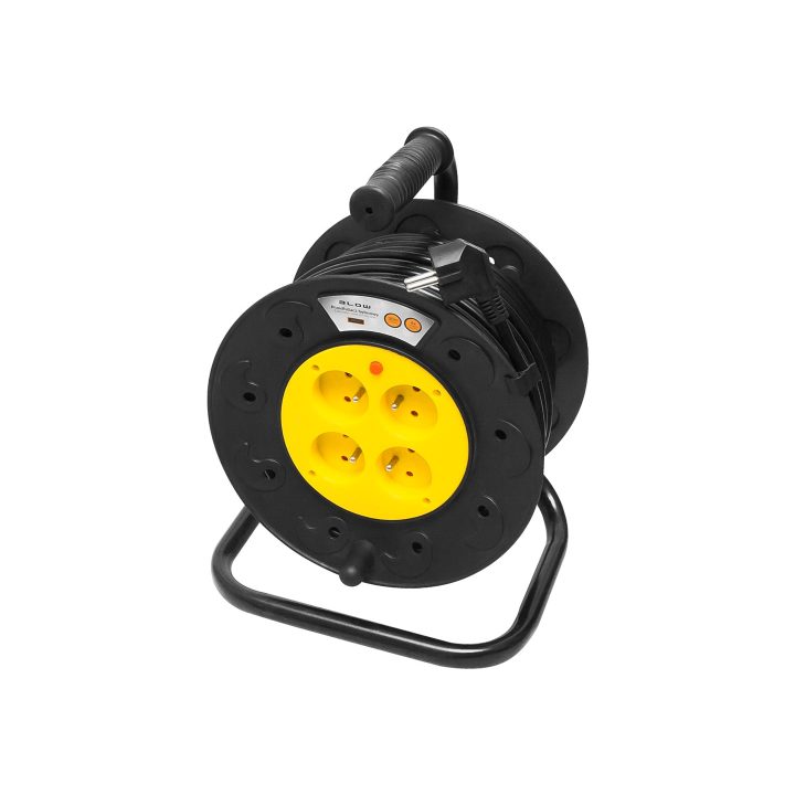 PR-61 extension cord 4-sockets with grounding 30m PVC drum 3x1.5mm