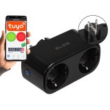 TUYA WiFi-controlled double smart socket black