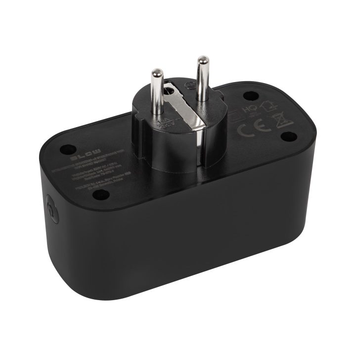 TUYA WiFi-controlled double smart socket black