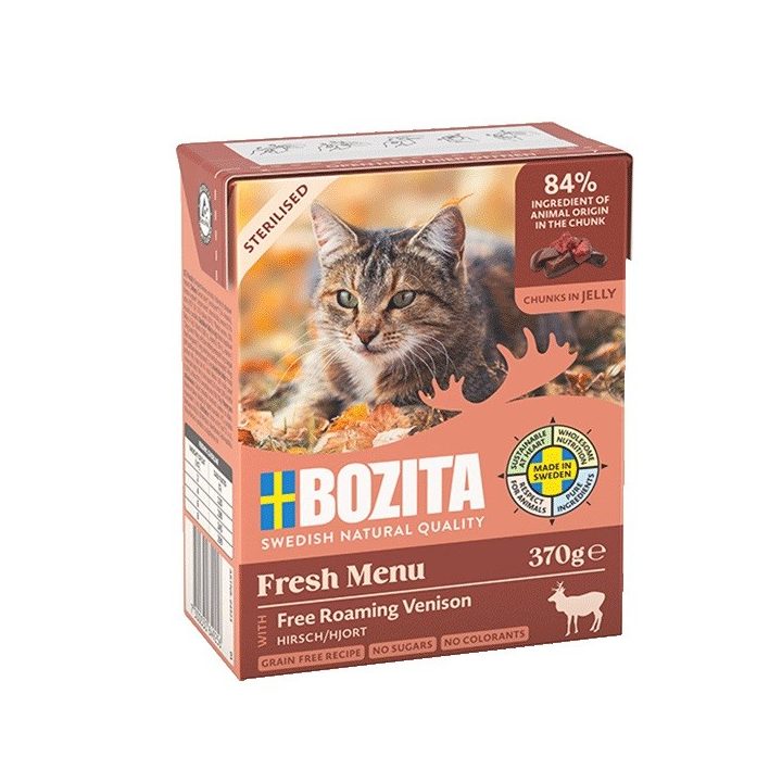 BOZITA Fresh Menu Sterilised Venison - wet cat food - 370g