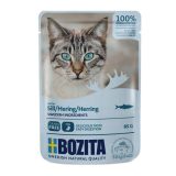 BOZITA Meat chunks in sauce with herring – wet cat food – 85g