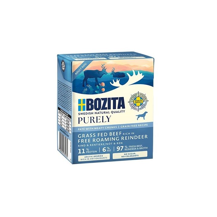 BOZITA Purely Paté Duoprotein Beef and reindeer - wet dog food - 370g