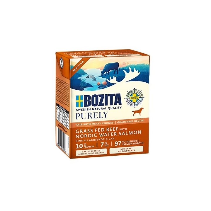 BOZITA Purely Paté Duoprotein Beef and salmon - wet dog food - 370g